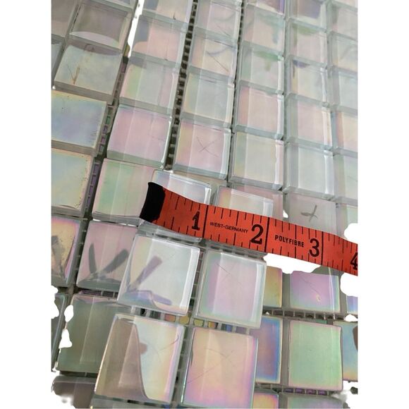 Fired Earth Glass Mosaic Tile Lot 298 Pieces Iridescent Square Pieces Pastel Mix - Picture 10 of 15